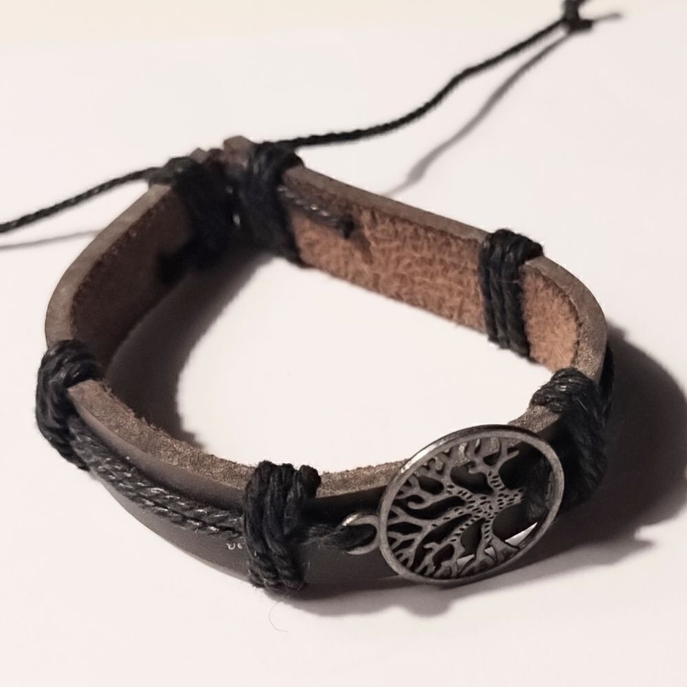 Men's bracelet leather Tree of life new d46
